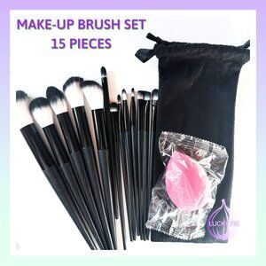 MAKE UP BRUSH SET - 15 PIECES  - SHIPS QUICKLY